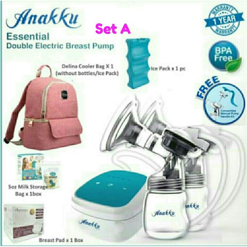 Anakku Double Electrick Breast Pump with Free Manual Pump Kit Shopee