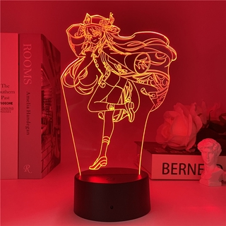 Genshin Impact Wiki Diluc LED 3D Lamp Lllusion Light Desk lamp Japanese  Anime Light ，for Child Bedroom Decor Night Light Birthday Gift Manga Gadget  
