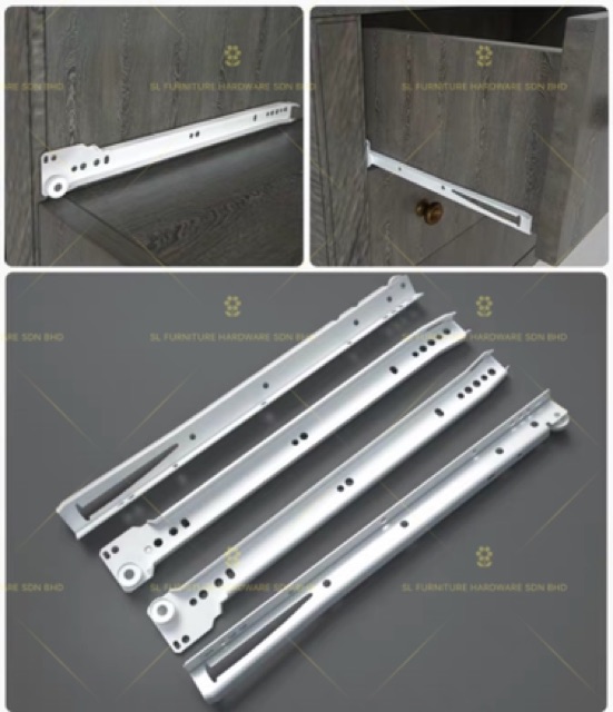 SLF Drawer=1set Drawer Slide Roller Runner Drawer Roda Rail Wheel Rail ...