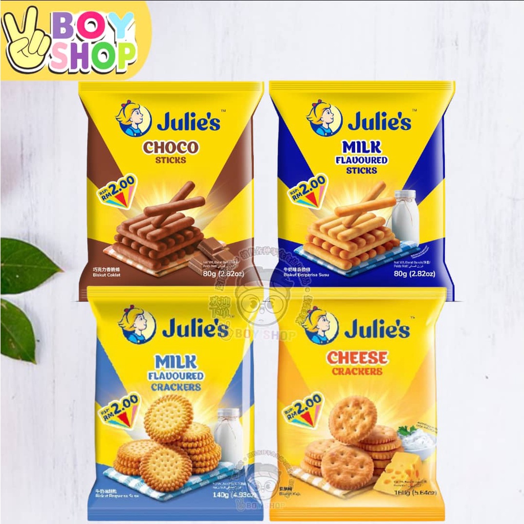 Carton 12 Pktjulies Cheese And Milk Crackers100gand110g Choco And Milk Stick 80g Shopee Malaysia 8524