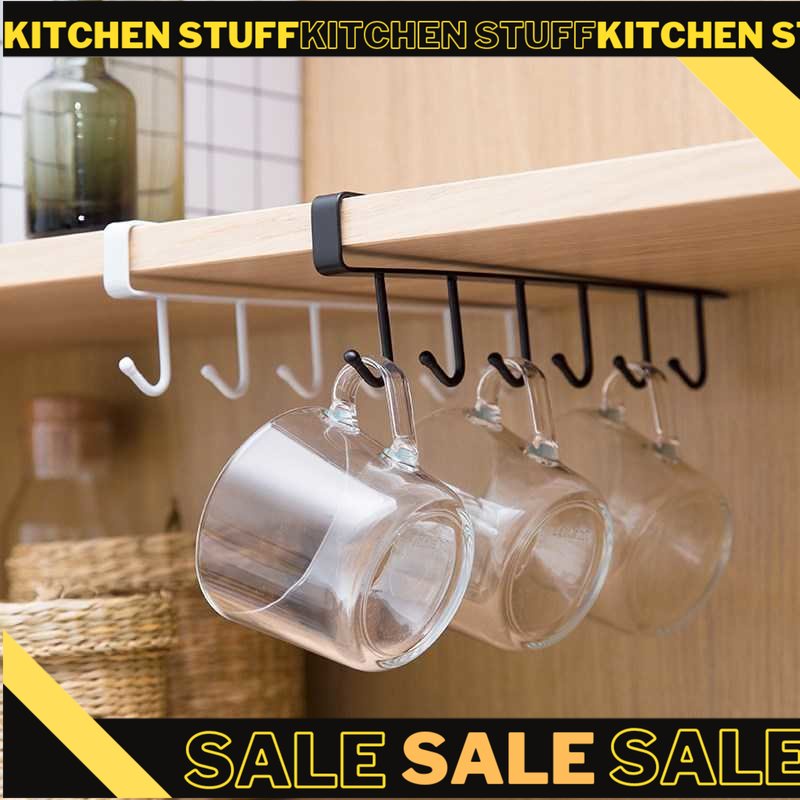 PERALATAN Kitchen Utensil Hanging Rack 6 Hook - 2137 | Shopee Malaysia