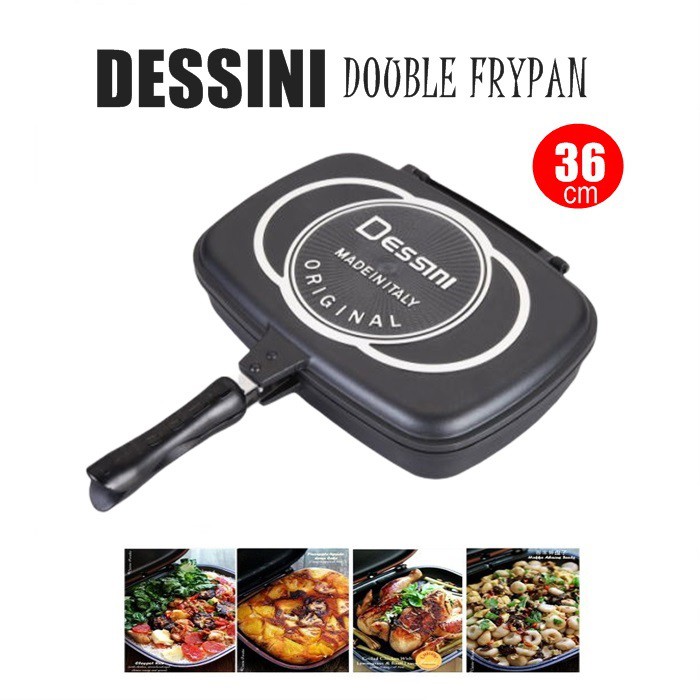 DESSINI Double Side Pressure Grill Frying Pan Scratch-Proof Die Casting  36cm