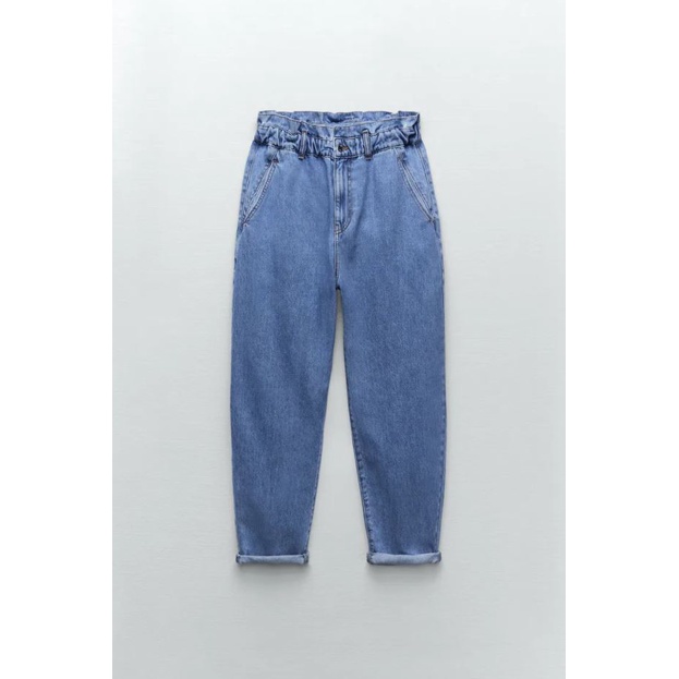 5862168 Z1975 Baggy Paperbag Jeans Inspired Zara Shopee Malaysia