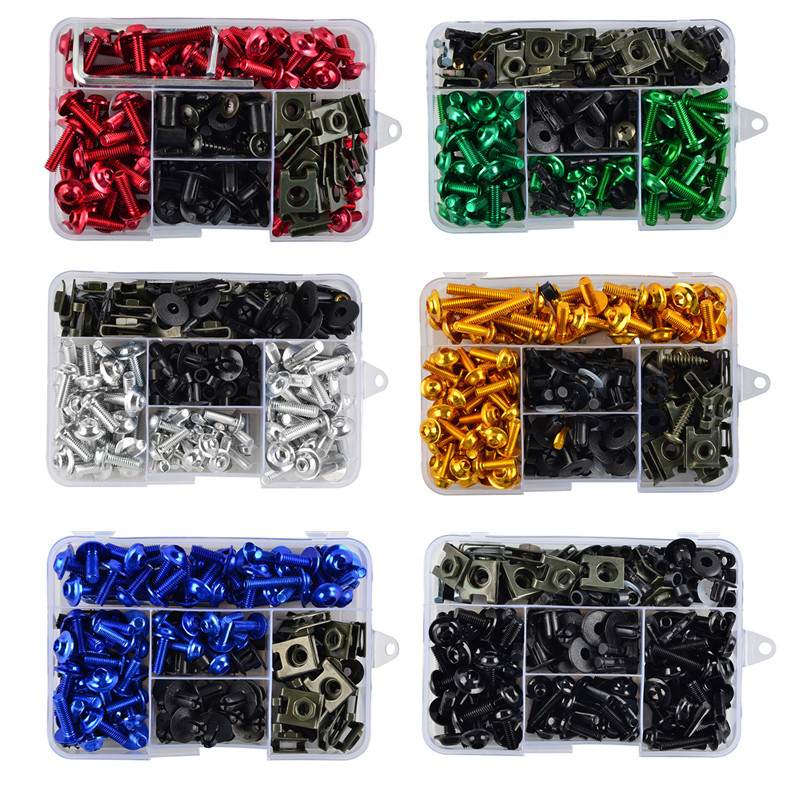 195pcs Motorcycle Bolts Kit Fastener Clips Screw Nuts For Suzuki Yamaha Kawasaki Ducati Honda Sportbike I.156748470