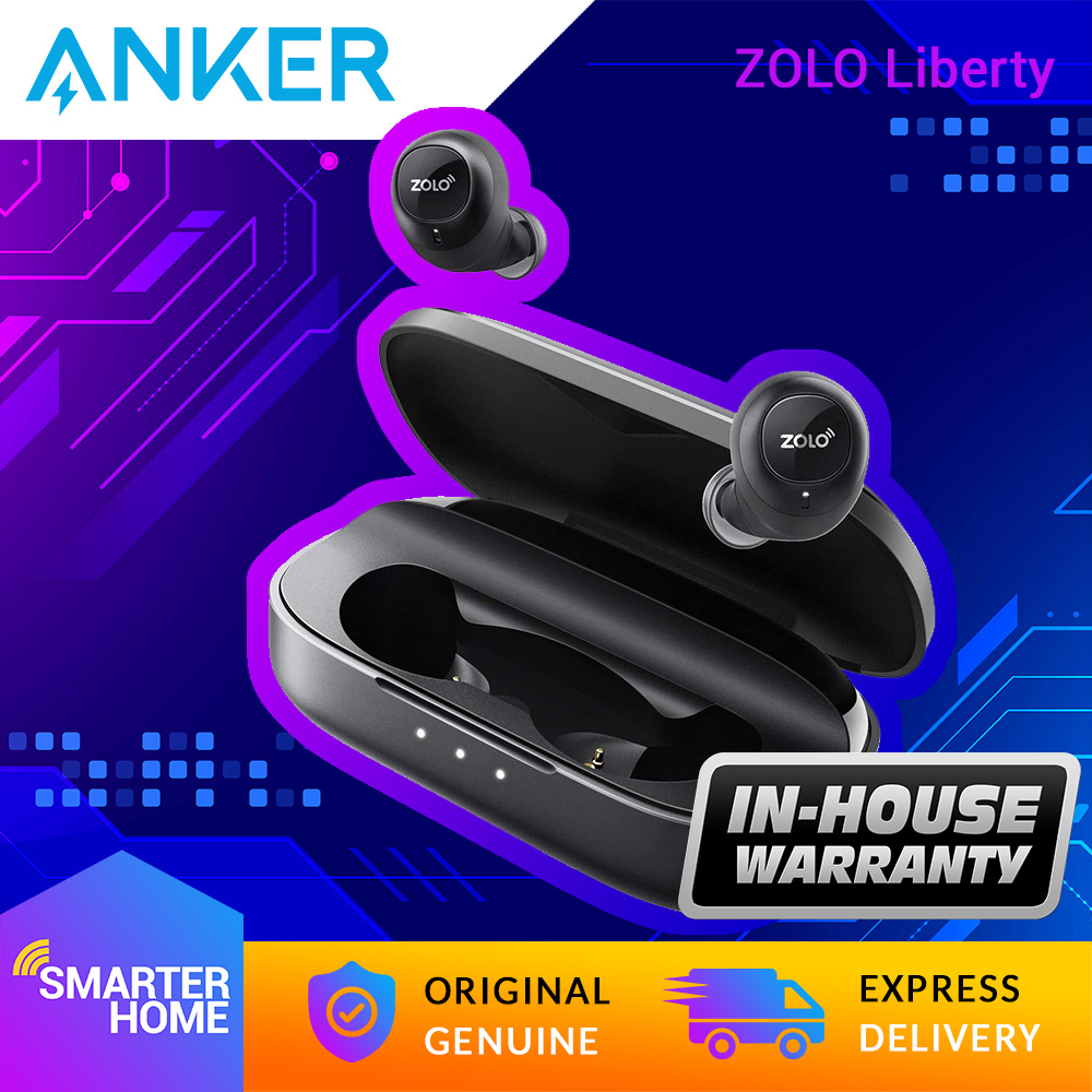 Anker ZOLO Liberty True Wireless Headphones Upgraded 8 Hour Playtime 100 Hours with Charging Case Smarter Home