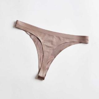 Sexy Seamless Thong Women Underwear Ice Silk Panties Pure Color