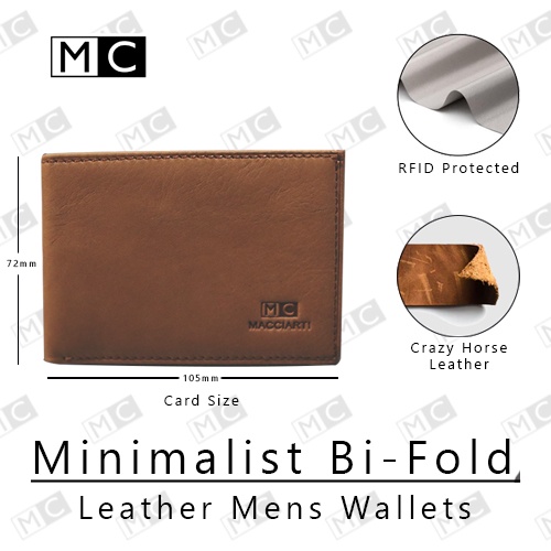 Slimmest Thinnest Macciarti Classic Simple Men Minimalist BiFold