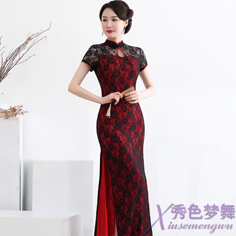 20 Night Shanghai Cheongsam Long Large Size Improved Dance