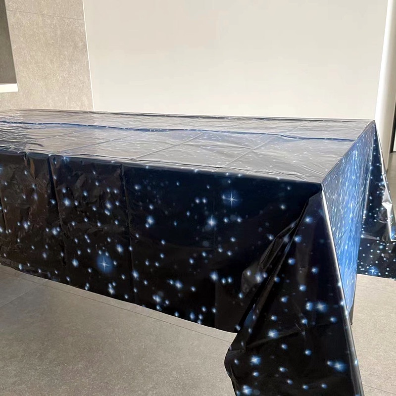 New 137*274cm Big Thicken Starry Sky Disposable Plastic Tablecloth For ...