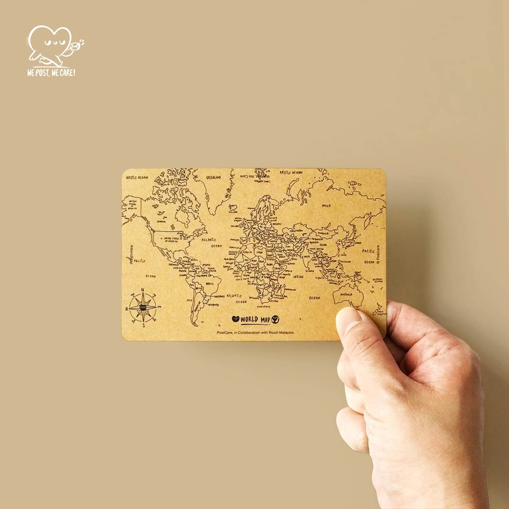 [Postcard / Poskad / 明信片] World Map by We Post, We Care | Shopee Malaysia
