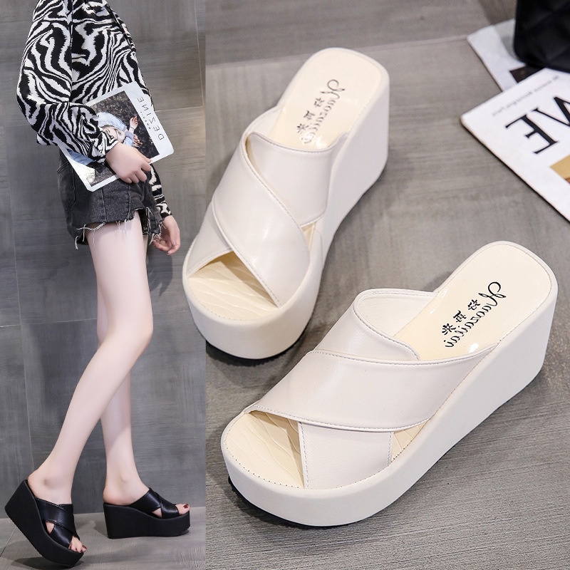 Platform Sandals Summer New In Thick Sole Wedges High Heels Solid