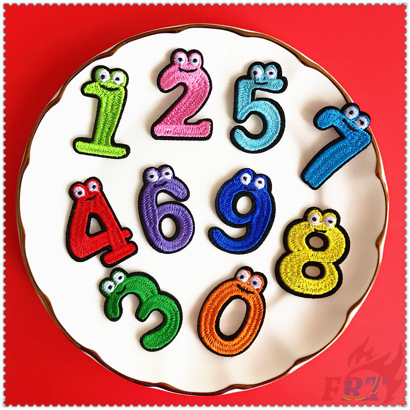 Colorful Eyes Numbers Iron-on Patch 1Pc Cute Cartoon Figure Diy ...
