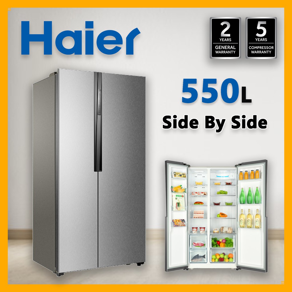 Haier 550L Side By Side 2 Doors Non Inverter Refrigerator HRF521DM6