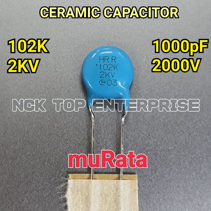 5pcs 102K 1KV 2KV/ 1000pF 1000V 2000V HIGH VOLTAGE CERAMIC CAPACITOR BY ...