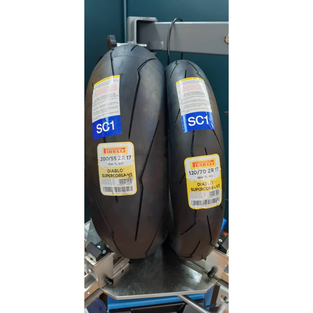 Pirelli Supercorsa SC1 V3 120/70-17 200/55-17 Tyre Set | Shopee