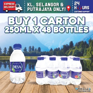 BUNDLE OF 1 CARTON : DESA MINERAL WATER 250ML x 48 BOTTLES | Shopee ...