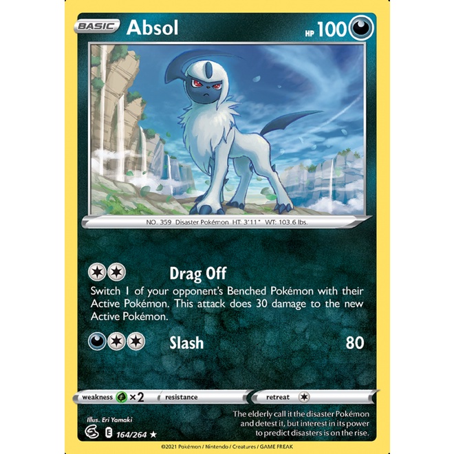 Absol 164/264 Rare - Pokemon TCG ( SS8 Fusion Strike) Pokemon Trading ...
