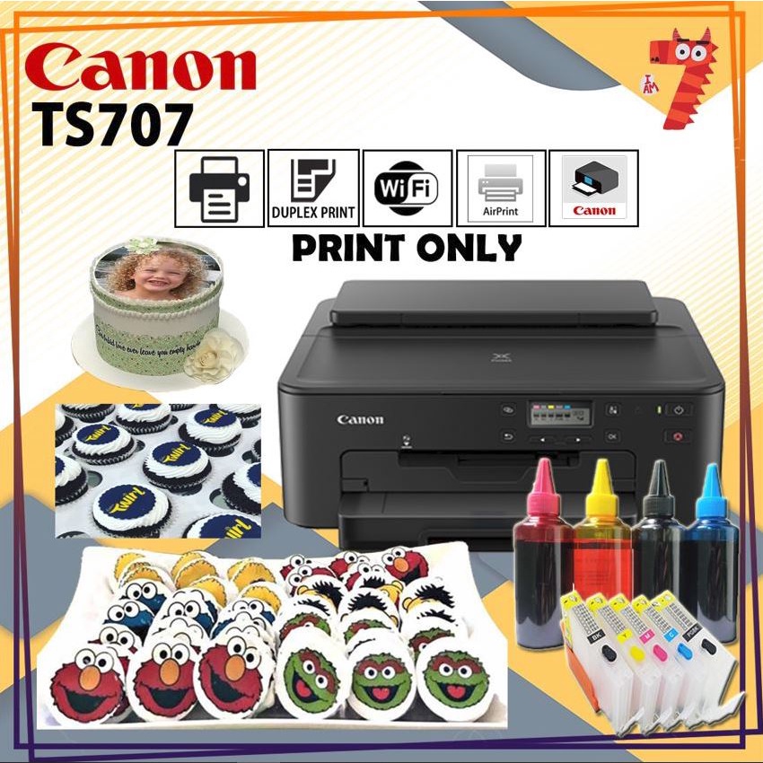 [EDIBLE PRINTER] CANON PIXMA TS707 Wireless Printer With Empty