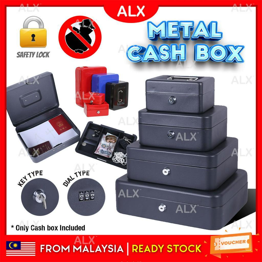 ALX Large DIAL PIN KEY Cash Box Money Petty Cash Anti-Scratch Matte ...
