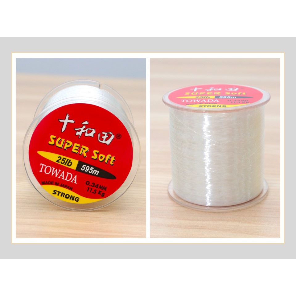 TOWADA JAPAN SUPER SOFT Clear Transparent Nylon Monofilament Fishing ...