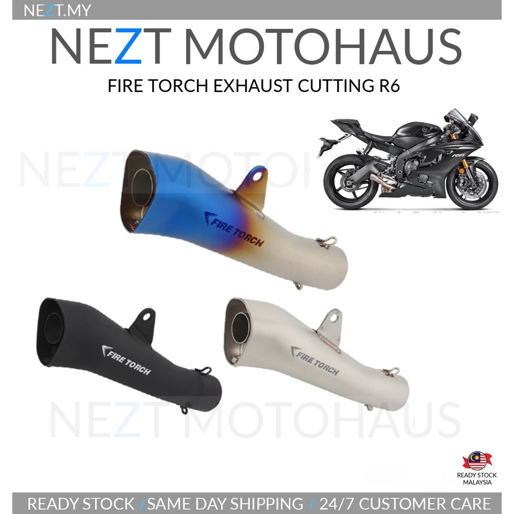 FIRE TORCH EXHAUST EKZOS CUTTING YAMAHA R6 51mm Fitting Shopee Malaysia