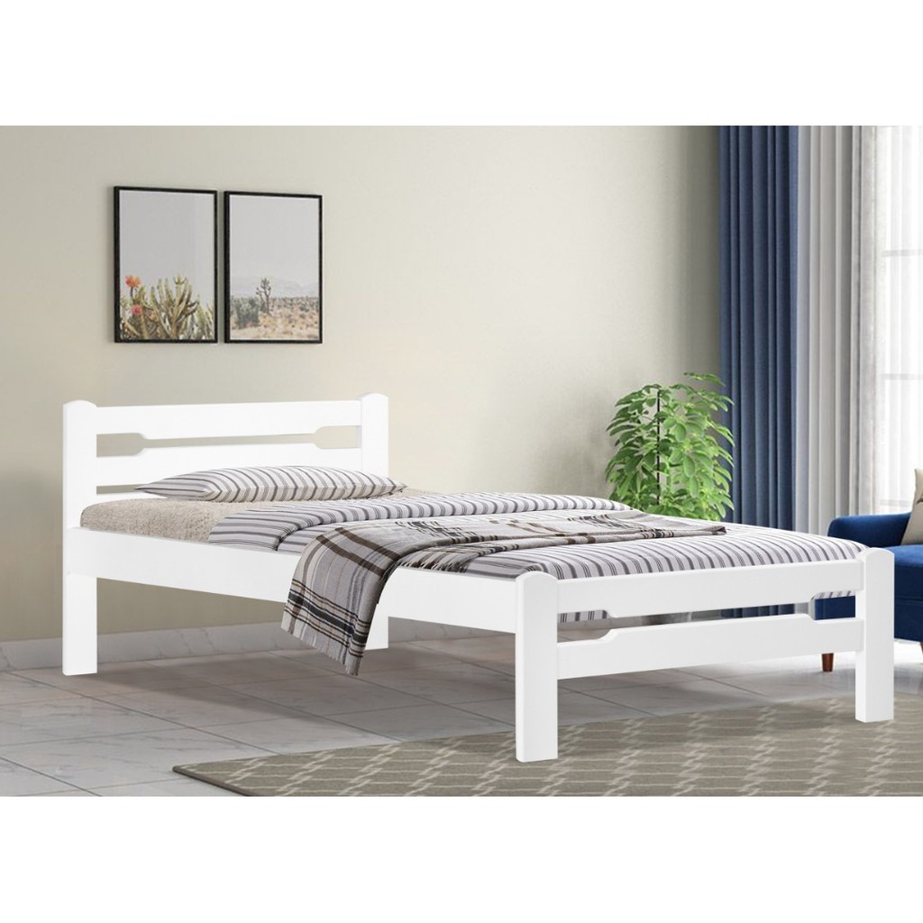 FREE DELIVERY / WOODEN SUPER SINGLE BED FRAME / KATIL BUDAK / KATIL ...