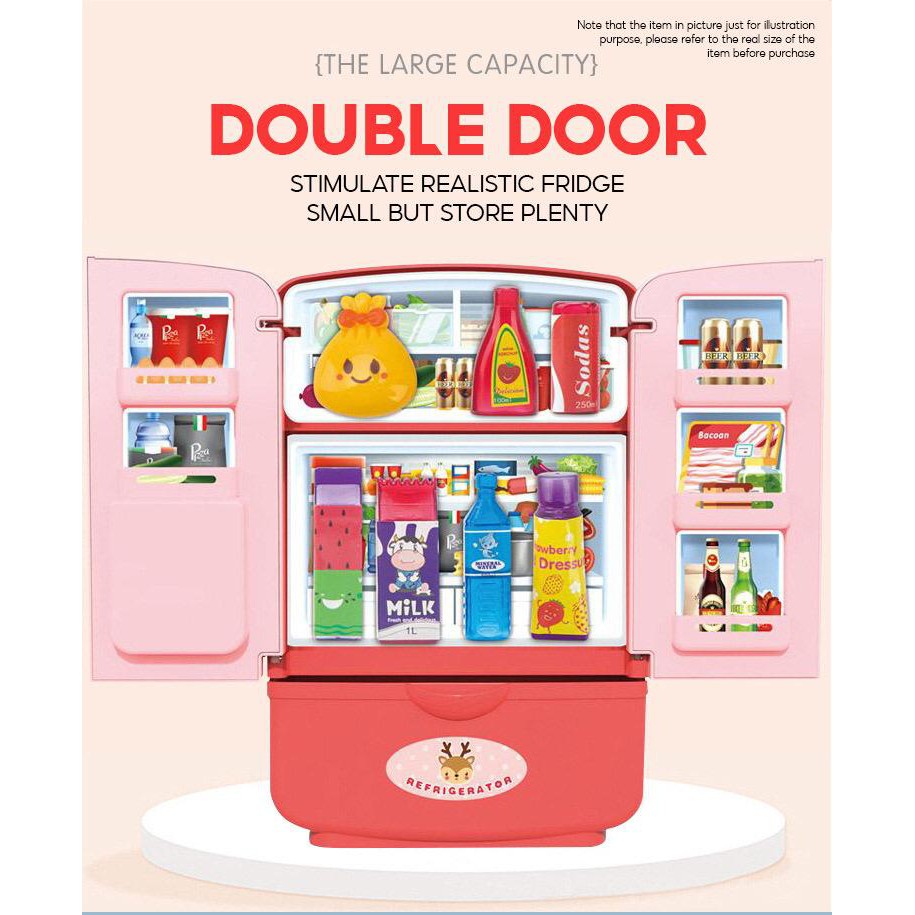 D12 - Mini Refrigerator Toaster Toys Pretend Play Fridge Mini / Peti ...