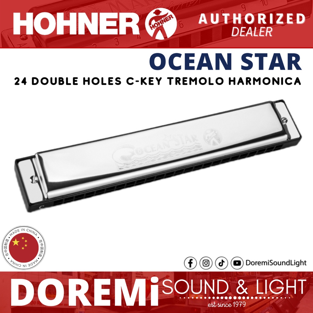 Hohner Ocean Star 48Hole Tremolo Harmonica Key of C Shopee Malaysia