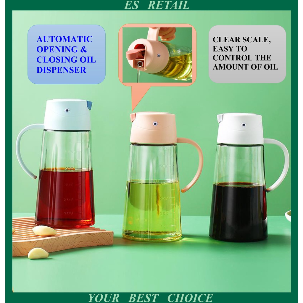 Oil dispenser Kitchen oil bottle Automatic open oil dispenser Sauce