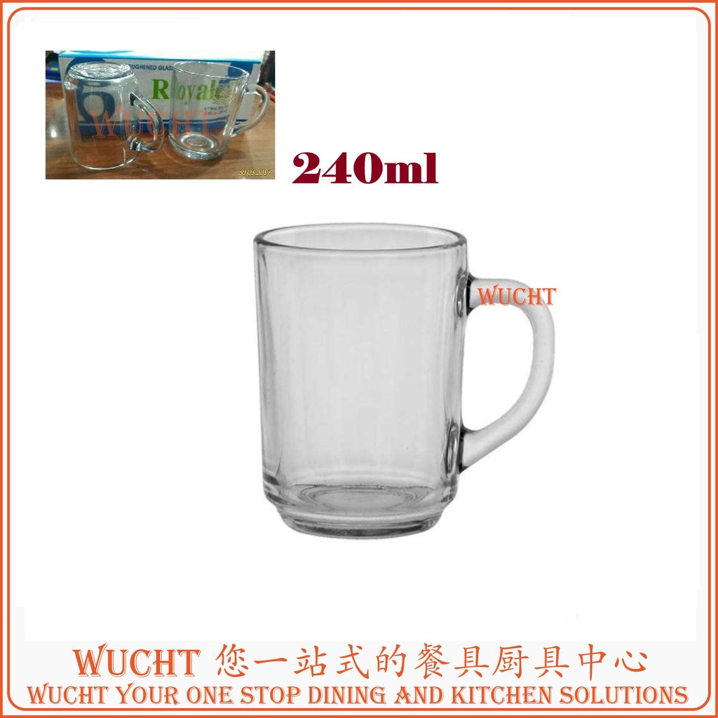 【WUCHT】6 Pieces X ROYALEX MUG RX255 / TOUGHENED GLASS MUG 240ML / 8.5oz ...