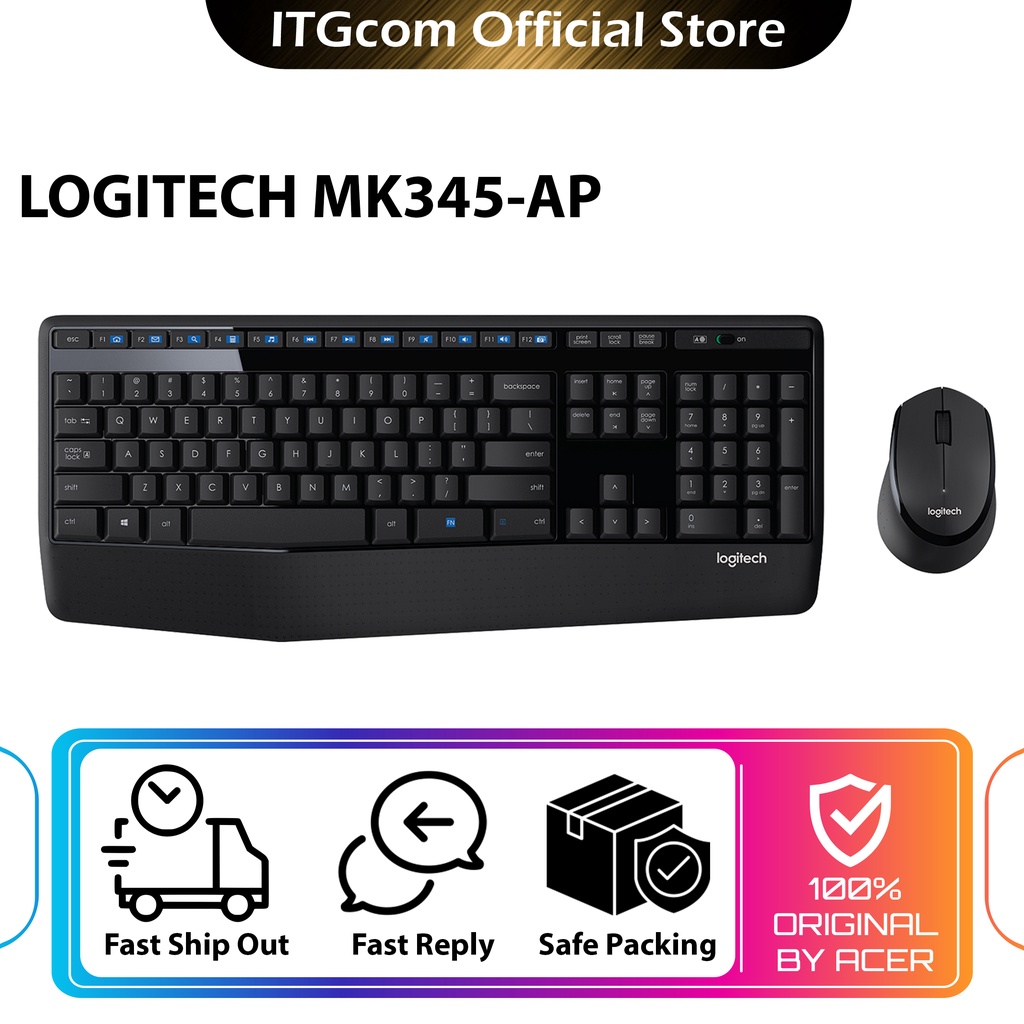 Logitech MK345 Wireless Keyboard Mouse Combo Shopee Malaysia