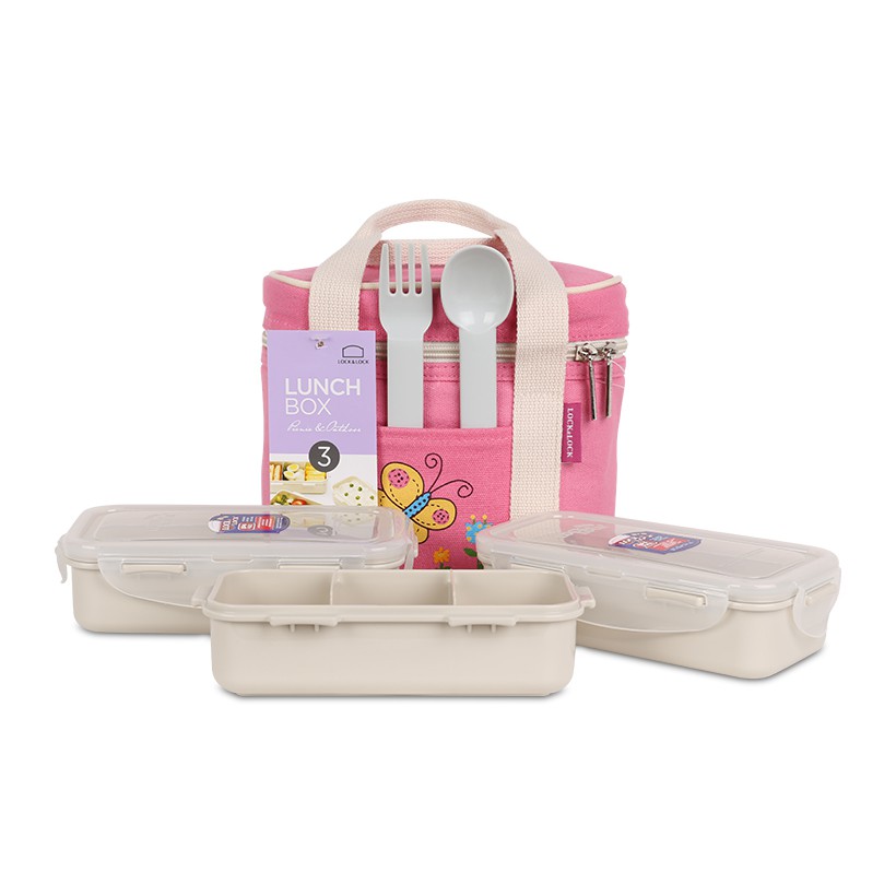 Lock&lock RECTANGULAR LUNCH BOX SET HPL752S3B | Shopee Malaysia
