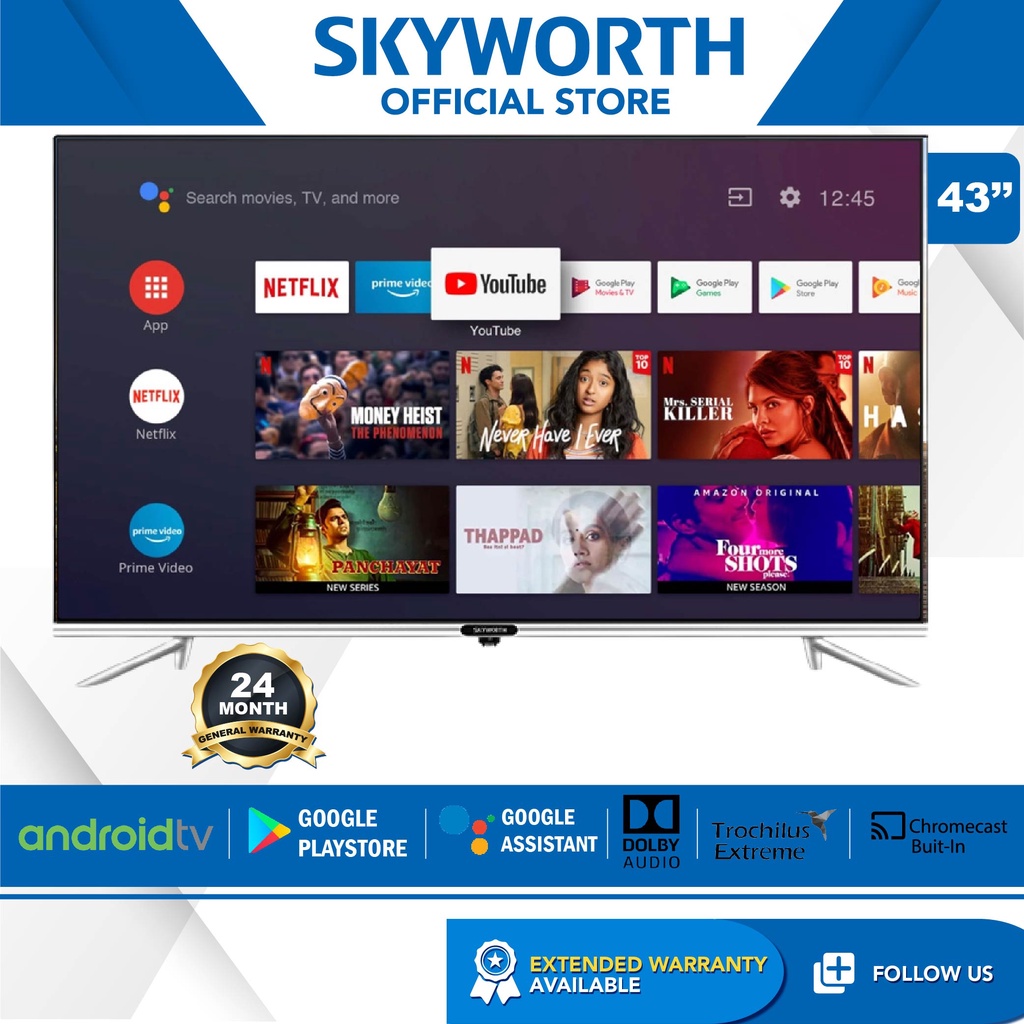 Skyworth 43TB7000 2K Android Smart TV (43