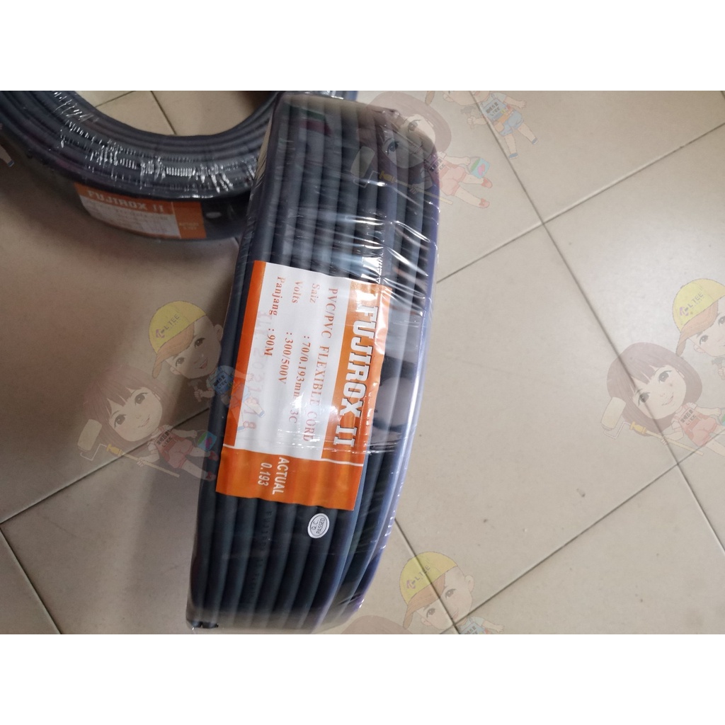 (Mega Offer) 3 Core Flexible Cable | Flexible Wire | 40/0.193mm &amp; 70/0.193mm | Wayar Kabel /(3cx70/0.193 )