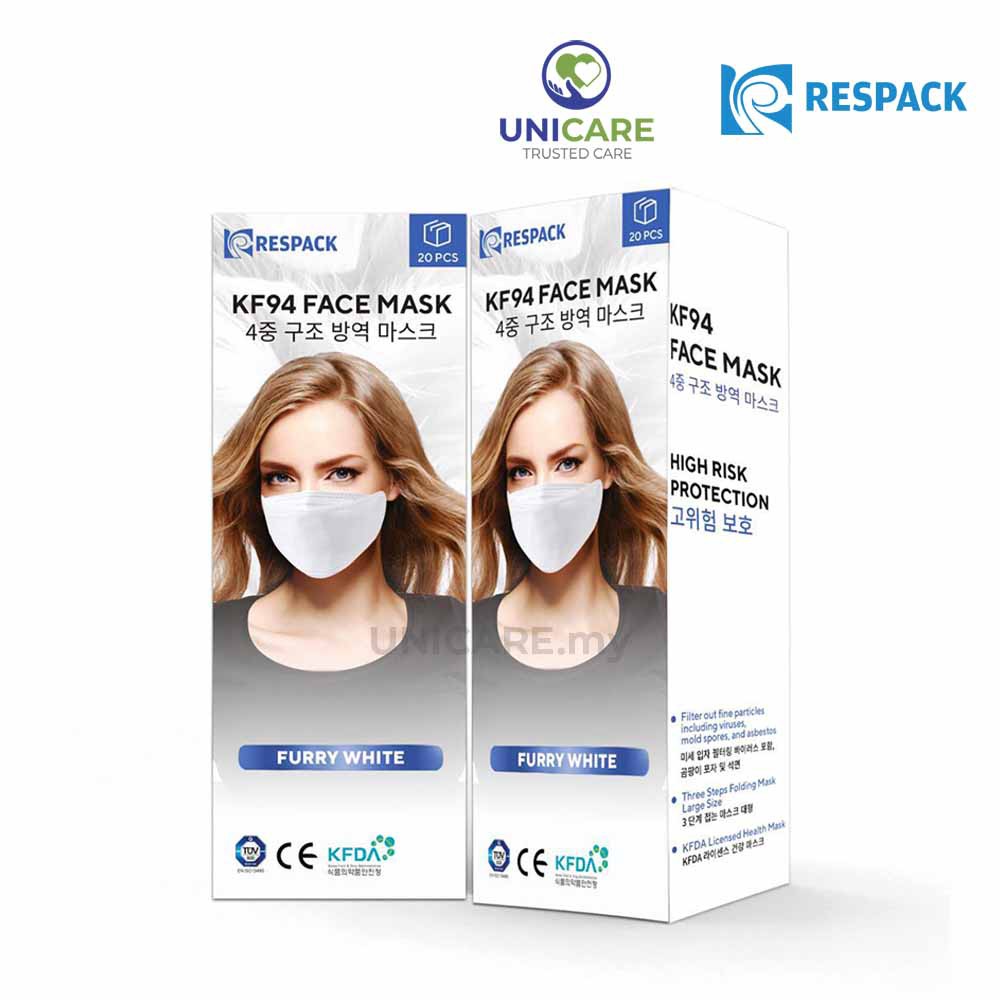 Respack KF94 Face Mask (20's)(4 Ply Earloop)(3D flatfold)(Adult Size L) Shopee Malaysia