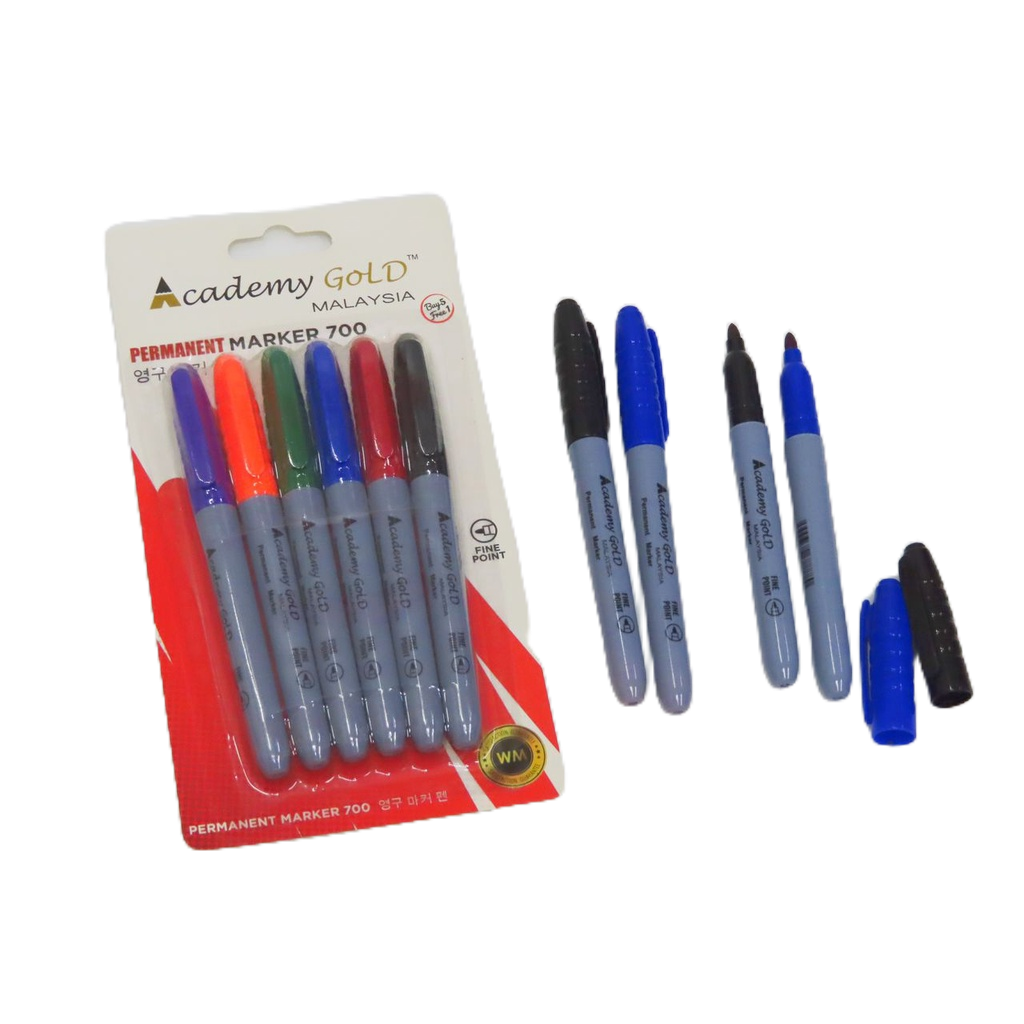 STY Academy Permanent Marker Pen Set Fine Point Colourful Stationery Slim Permanent Marker Pen