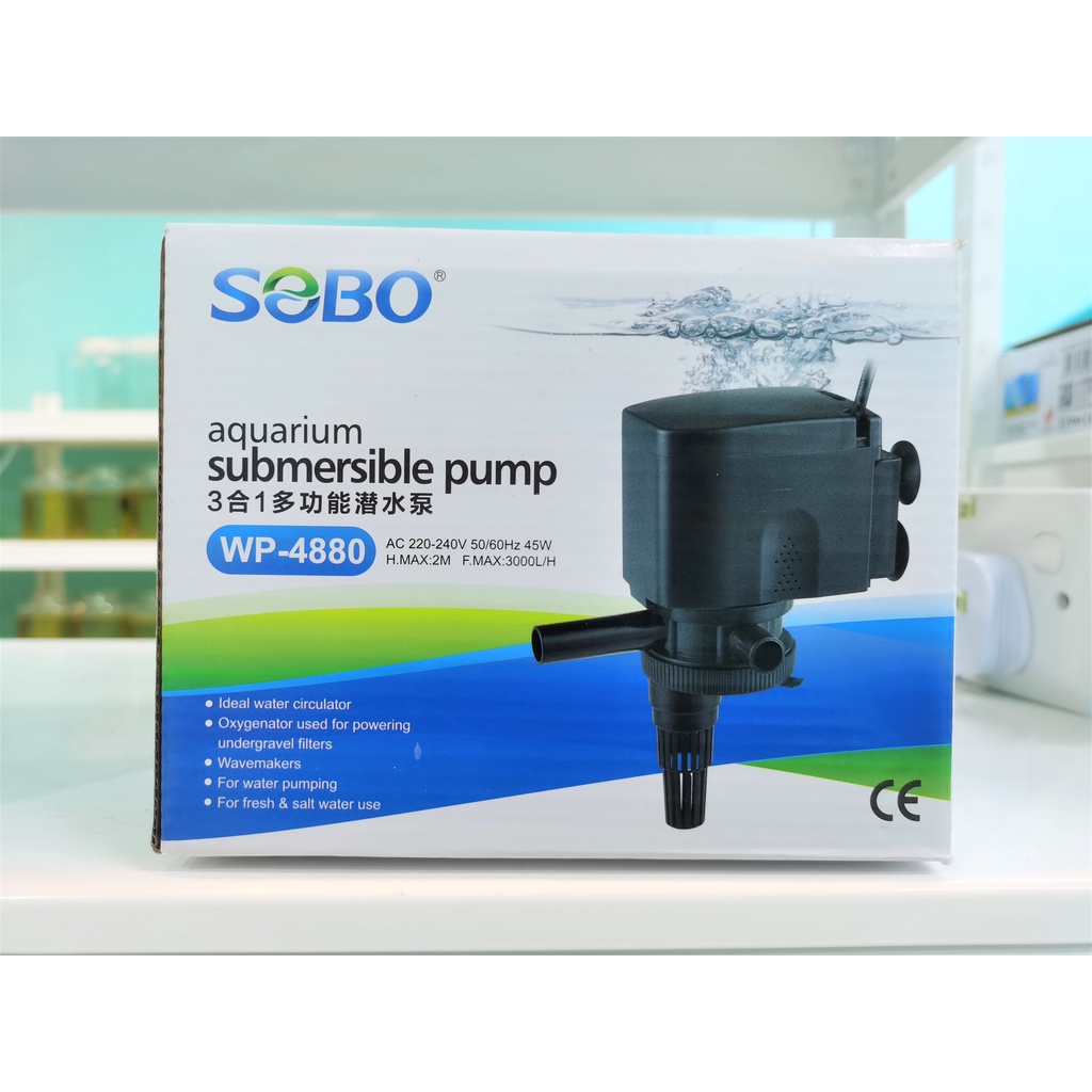 Sobo WP880 Submersible Filter Pump Aquarium 3 in 1 Water Pam Top