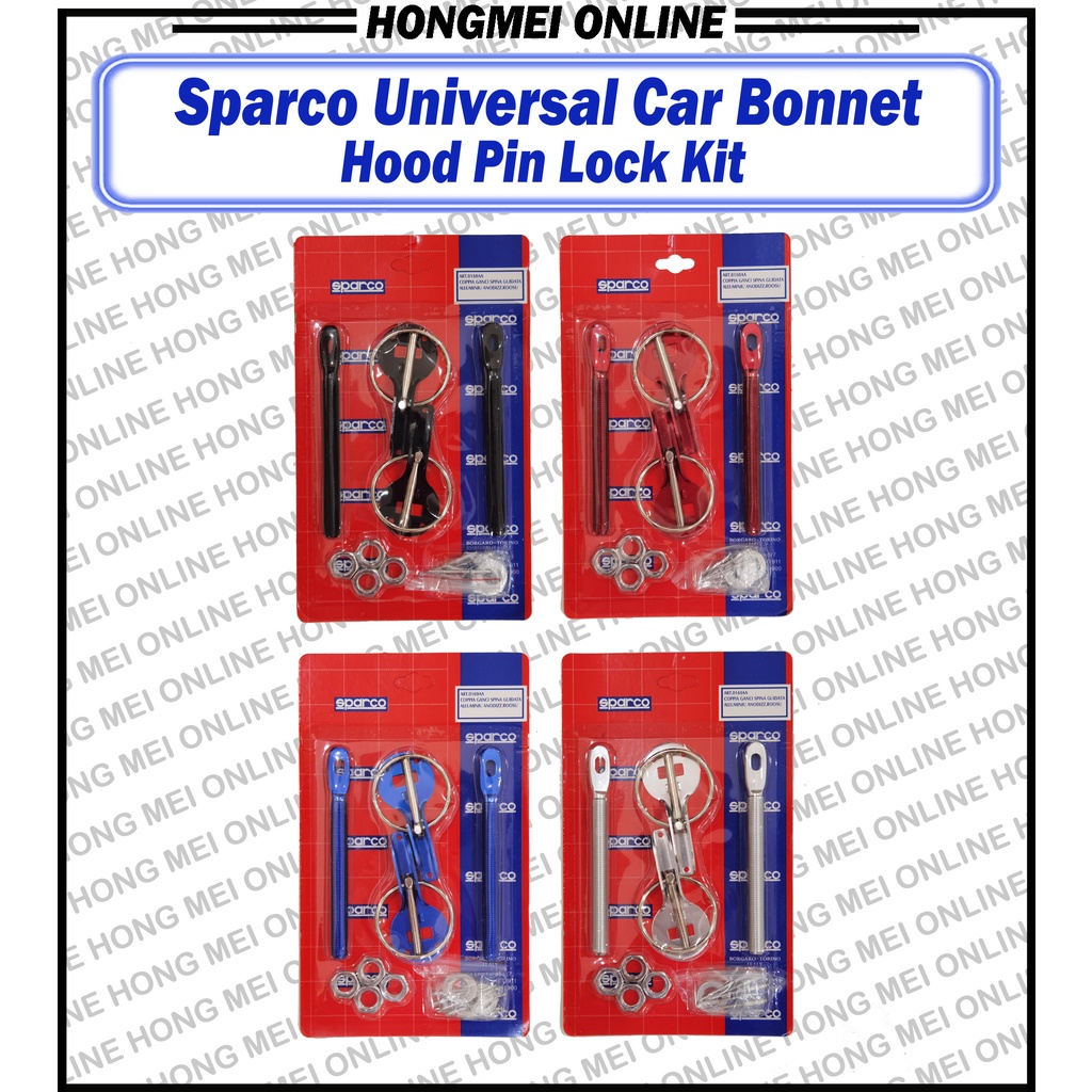 SPARCO Universal Car Hood Pin Lock Kit Shopee Malaysia