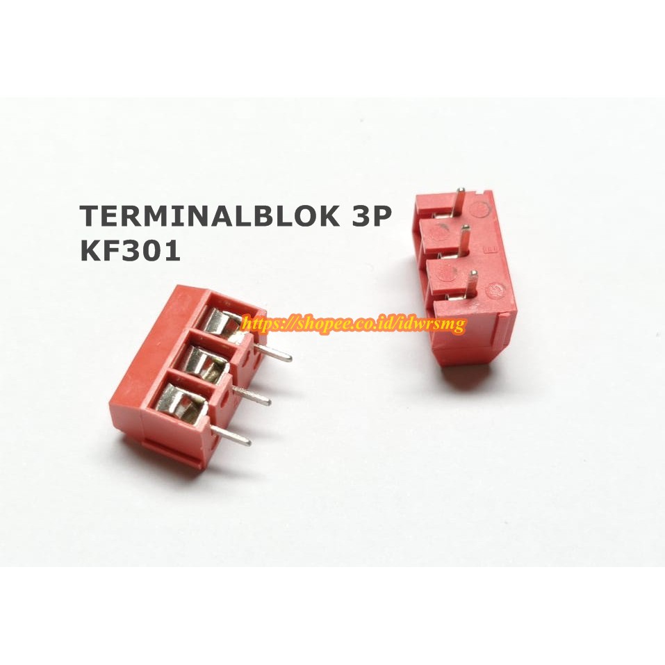 MERAH Terminal Block 3 Pin Screw PCB Block 3P Pitch 5mm Cable Connector ...