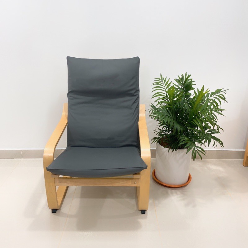 Plain Colour Pu Leather Fabric Ikea Poang Pello Cushion Cover