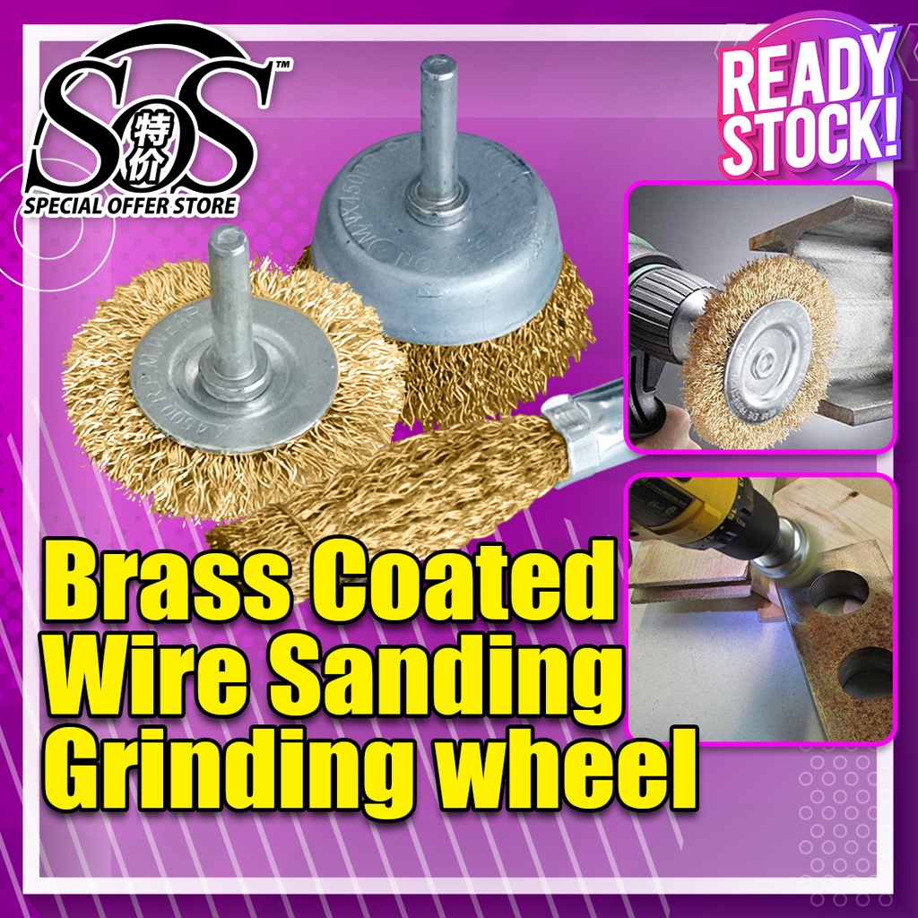 1pcs 6mm Copper Brush Tembaga Brass Shank Burr Grinding Head for Rotary