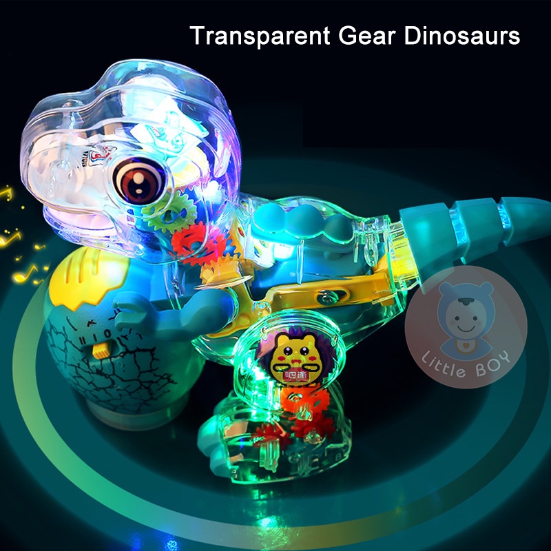 Electric Gear Dinosaur Toy Clear Omni-directional Wheel Tyrannosaurus ...