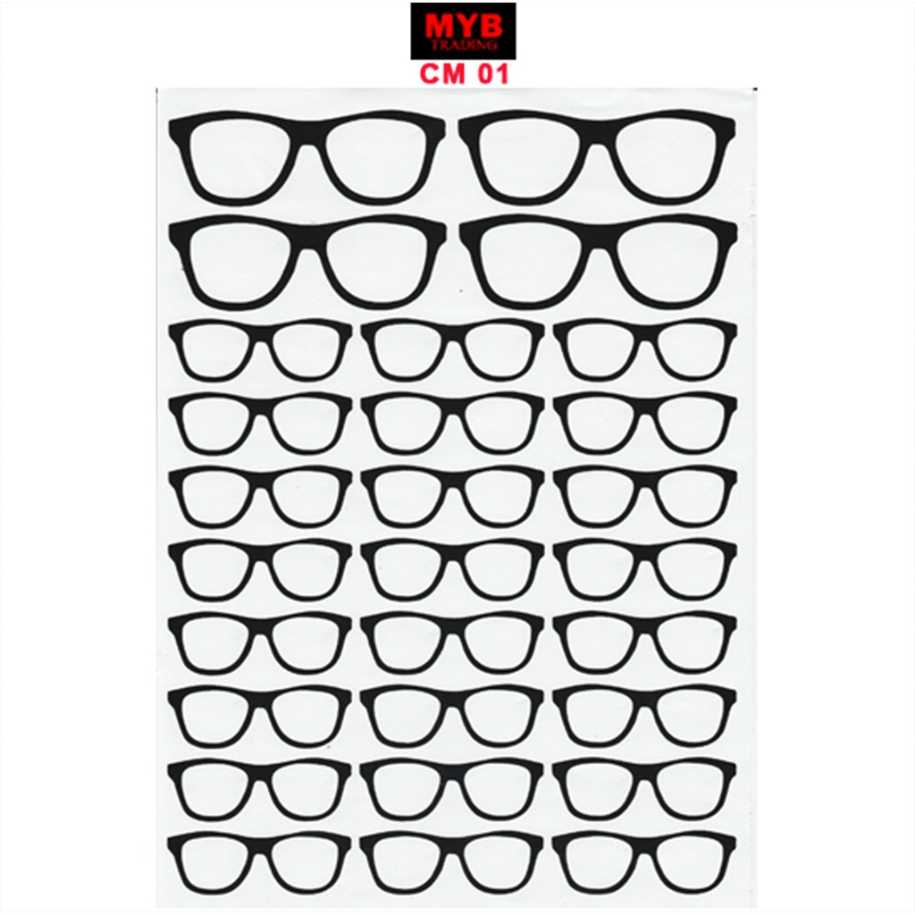 READY STOCK MALAYSIA - BALLOON STICKER SPECTACLES ICON (A4 SIZE ...