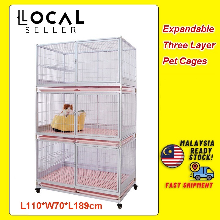 Large pet house Cat Cage 3 Layer Breeding Cat Cage Pet Shop Foster