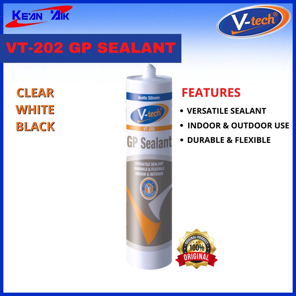 V-TECH GP Sealant VT-202 Clear/ White/ Black | Shopee Malaysia
