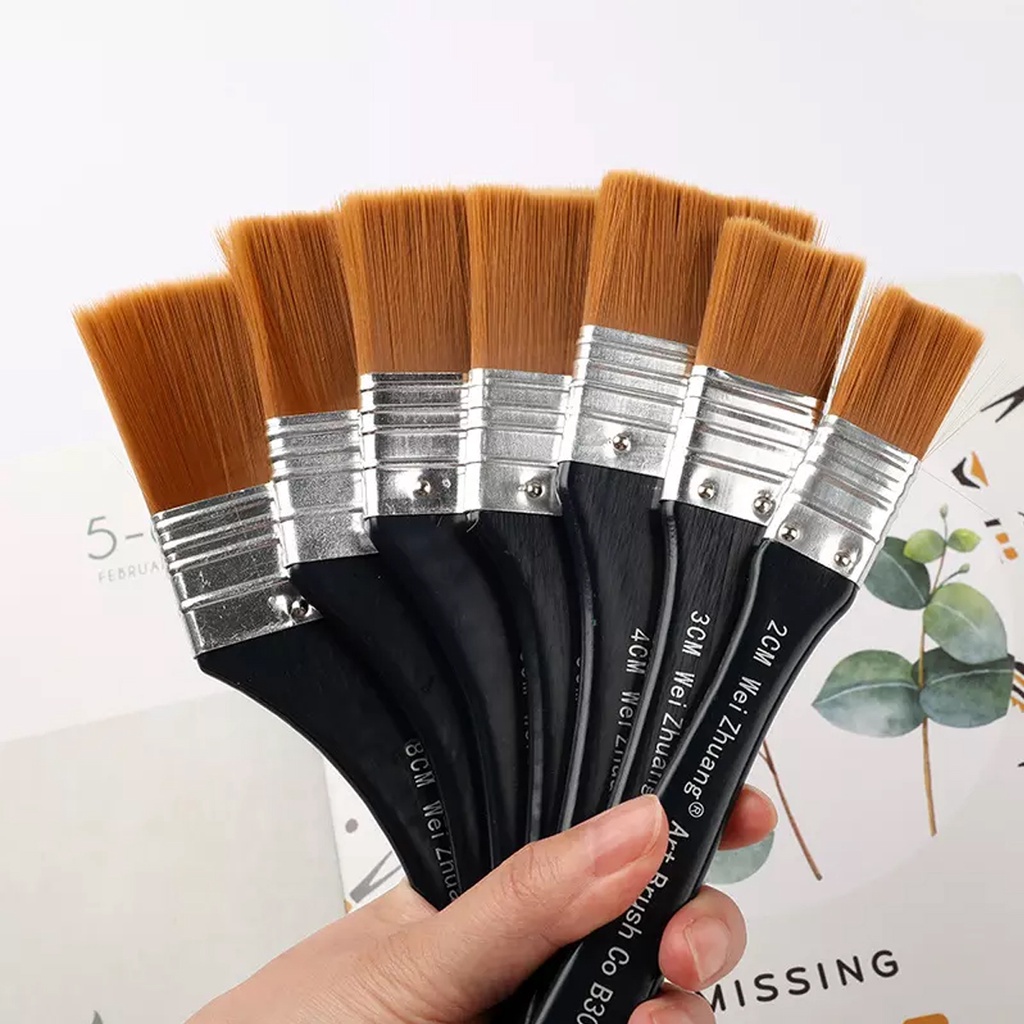 Wide Nylon Brush Taklon Brush Oil Painting Brush School Art Supply
