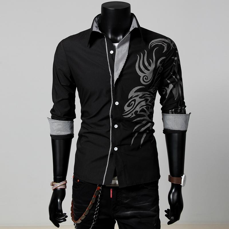 Long sleeve colar man shirt naga men casual korean baju kemeja lengan ...
