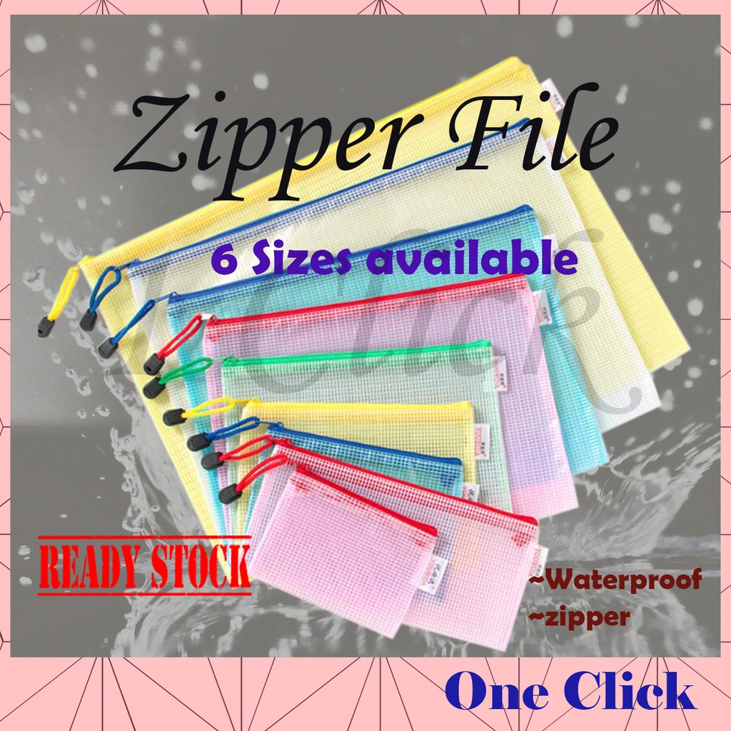 Transparent Zipper Bag Zip File Document A4/A3/B4/A5/ Folder Paper ...