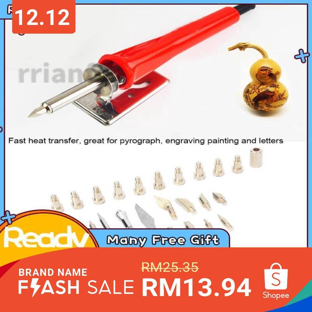 22 pcs Electric Wood Burning Soldering Iron Heads Kit Burner Pyrograph
