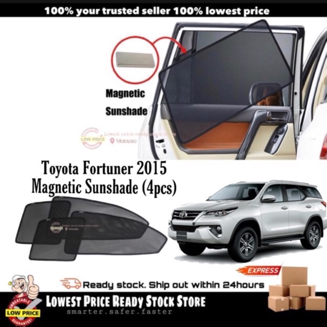 Magnetic Sun Shade Toyota Fortuner 2015-2021 (4pcs) | Shopee Malaysia